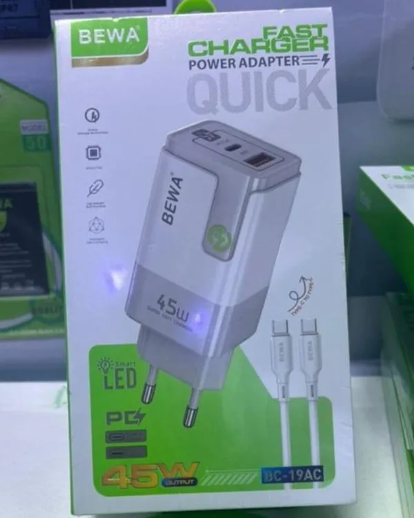علبة شاحن BEWA BC-19AC بقدرة 45 واط